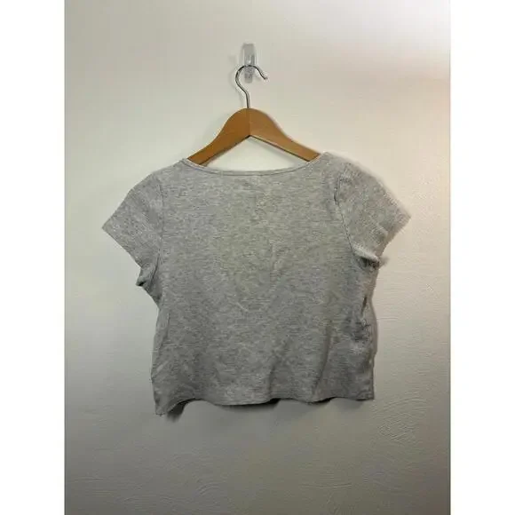 Aerie Grey Crop Top Size Large - Picture 2 of 6